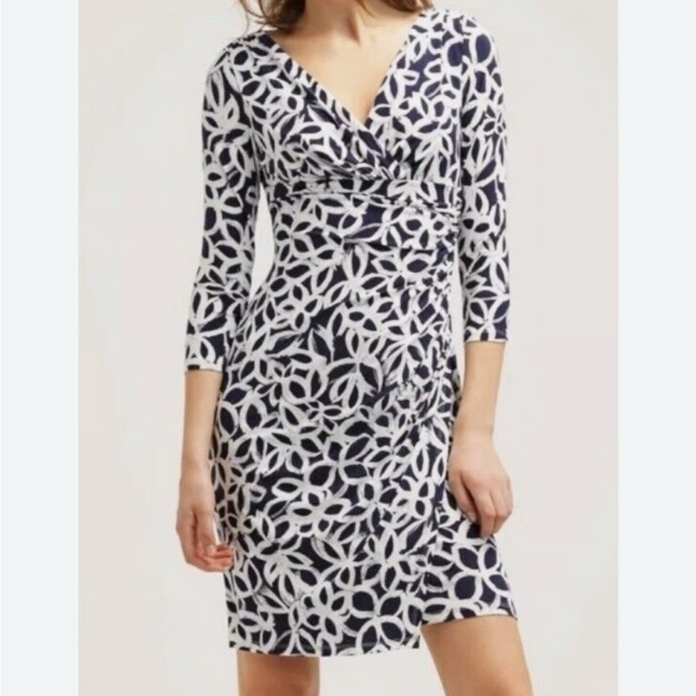 Ralph Lauren Navy and White Floral Dress